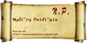 Nyáry Pelágia névjegykártya